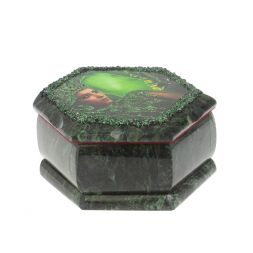 Каменная шкатулка "Хозяйка медной горы" 14х12,5х7 см